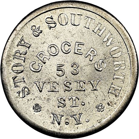 219  -  NY630BV-24j R8 NGC MS67 New York Civil War token