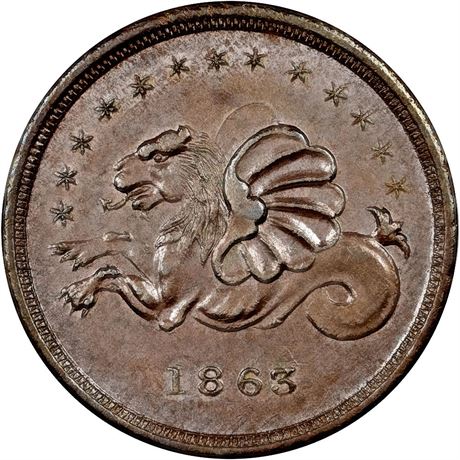 254  -  OH165CY-104a R4 NGC MS64 BN Cincinnati Ohio Civil War token