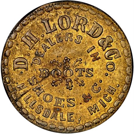 170  -  MI450I-1b R10 NGC MS62 Hillsdale Michigan Civil War token
