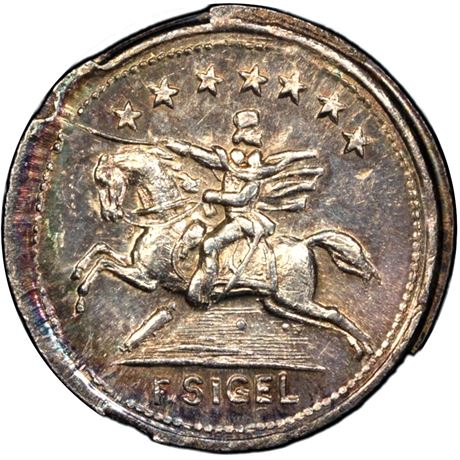 55  -  181/343 f R8 PCGS MS63 Silver Patriotic Civil War token