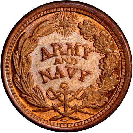 64  -  221/324 a R1 PCGS MS64 RB  Patriotic Civil War token