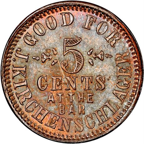 235  -  OH160Da-1a R6 NGC MS66 BN Chillicothe Ohio Civil War token