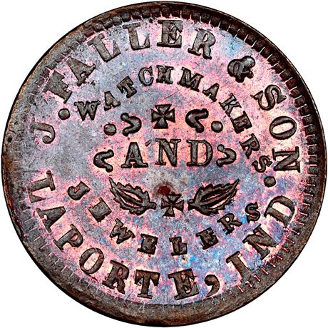 128  -  IN530B-1a R7 NGC MS64 BN La Porte Indiana Civil War token