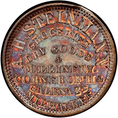 353  -  WI510AL-1a R5 NGC MS66 BN Milwaukee Wisconsin Civil War token
