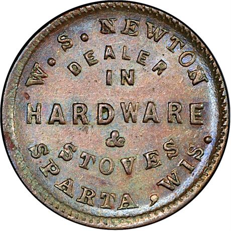 359  -  WI830B-1a R6 PCGS AU58 Sparta Wisconsin Civil War token