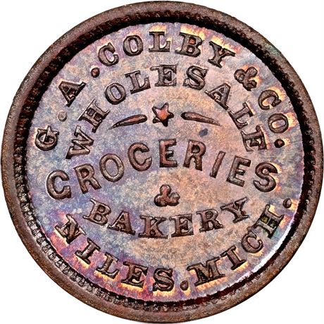 175  -  MI700A-1a R5 NGC MS66 BN Niles Michigan Civil War token