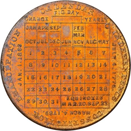 93  -  CT280A-1b R7 NGC MS64 PL New Boston Connecticut Civil War token