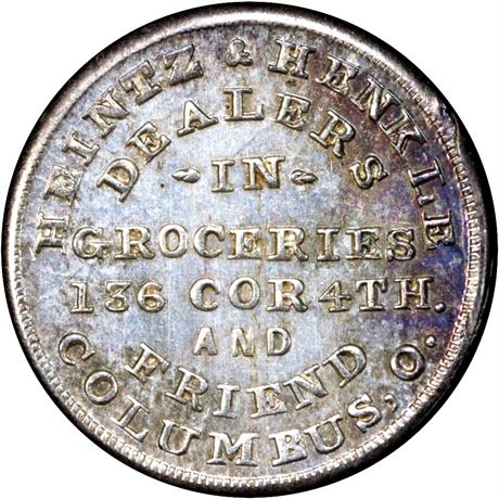 274  -  OH200B-2f Unlisted PCGS MS64 Columbus Ohio Silver Civil War token