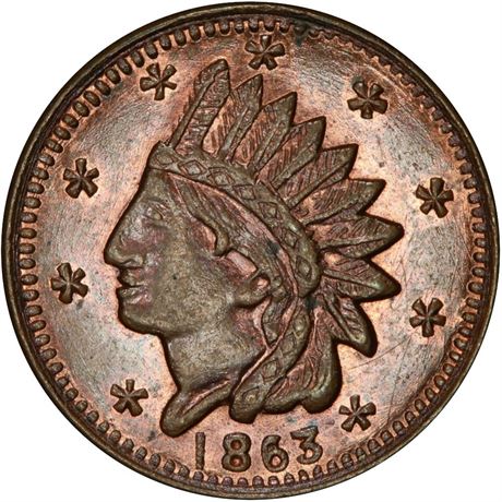 224  -  NY630CG-1a R3 PCGS MS65 BN New York Civil War token