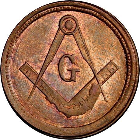 72  -  252/271 d R6 PCGS MS63 Masonic Patriotic Civil War token