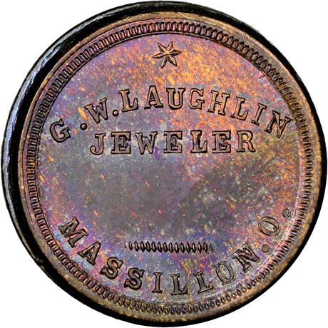 291  -  OH535Ba-1b R9 NGC MS64 Massillon Ohio Civil War token