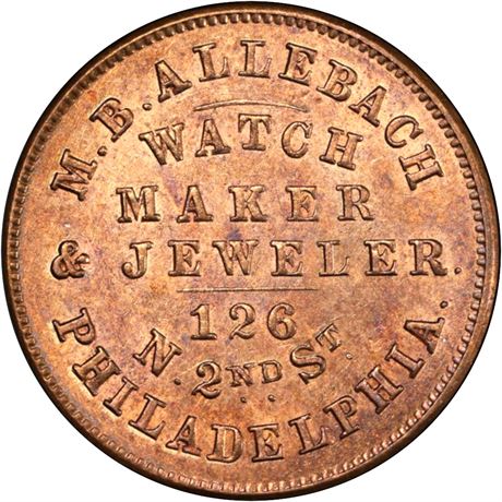 323  -  PA750B-1d R5 PCGS MS63 Philadelphia Civil War token