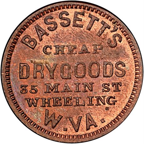 340  -  WV890A-8a R8 NGC MS65 RB Wheeling West Virginia Civil War token
