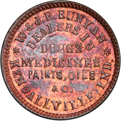 127  -  IN500D-1a R7 PCGS MS64 BN Kendallville Indiana Civil War token