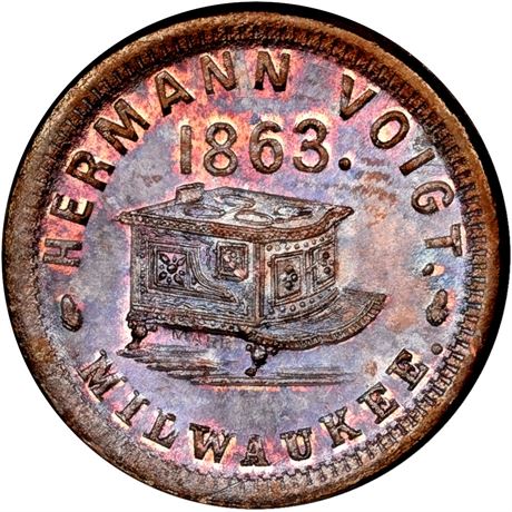 355  -  WI510AQ-1a R5 NGC MS65 BN Milwaukee Wisconsin Civil War token