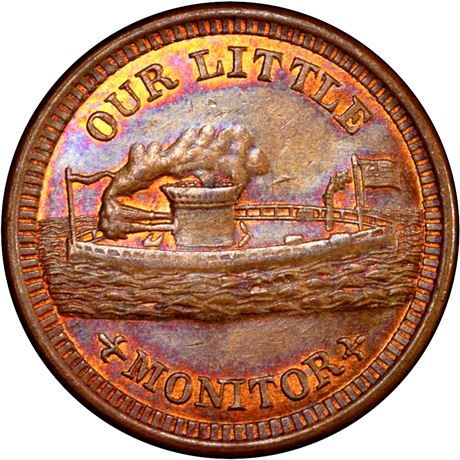 66  -  237/423 a R1 PCGS MS64 BN Monitor Patriotic Civil War token