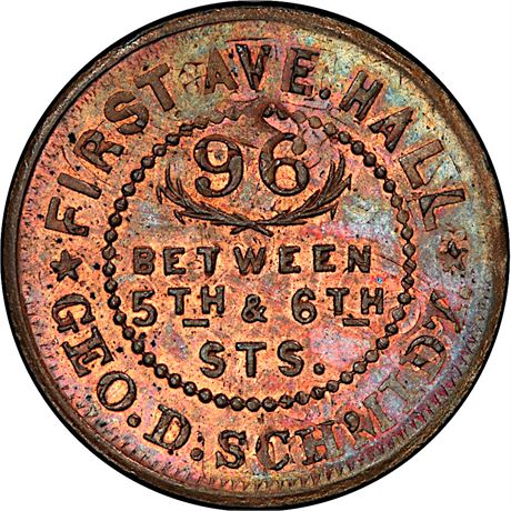 215  -  NY630BN-1ao R6 PCGS MS64 BN New York Civil War token