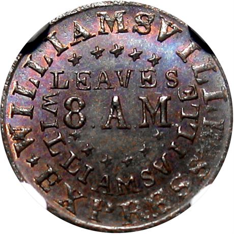 227  -  NY990A-1a R5 NGC MS65 BN Williamsville New York Civil War token
