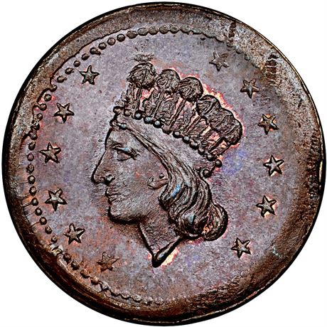 15  -   54/335 a R3 NGC MS67 BN  Patriotic Civil War token