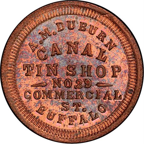 191  -  NY105F-1a R6 PCGS MS63 RB Buffalo New York Civil War token