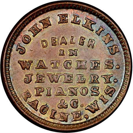 357  -  WI700C-2a R5 NGC MS63 BN Racine Wisconsin Civil War token
