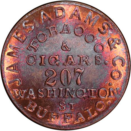 189  -  NY105A-1a R4 PCGS MS65 RB Buffalo New York Civil War token