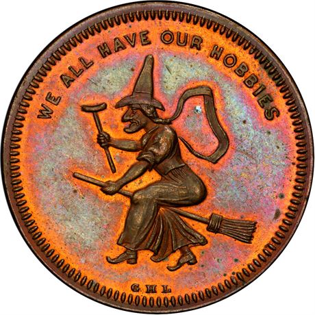 431  -  Miller NY  491C  PCGS MS63 BN New York Witch Broomstick Merchant token