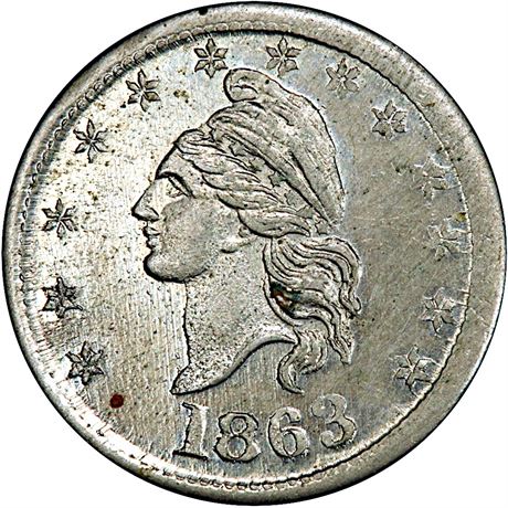 2  -    1/359 j R7 PCGS MS64  Patriotic Civil War token