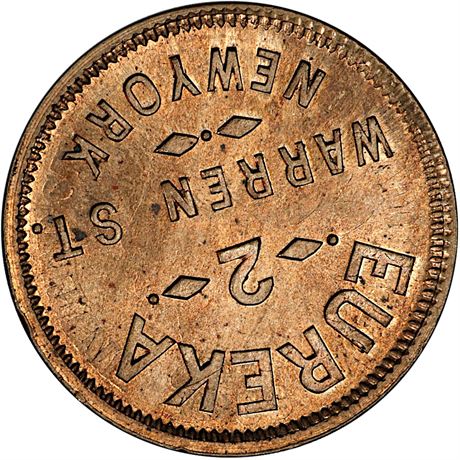 200  -  NY630 N-5do R8 PCGS MS64 New York Over 1863 Cent Civil War token