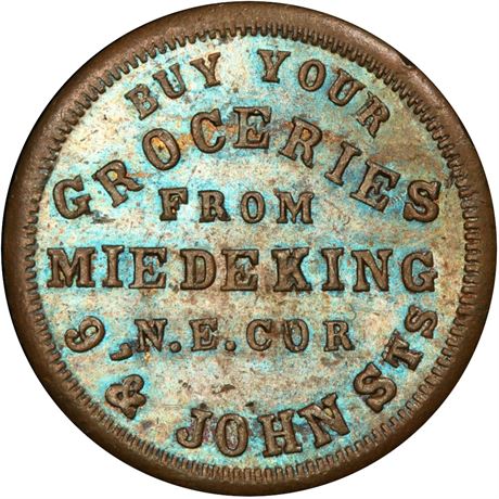257  -  OH165DT-1a R7 PCGS MS63 BN Cincinnati Ohio Civil War token