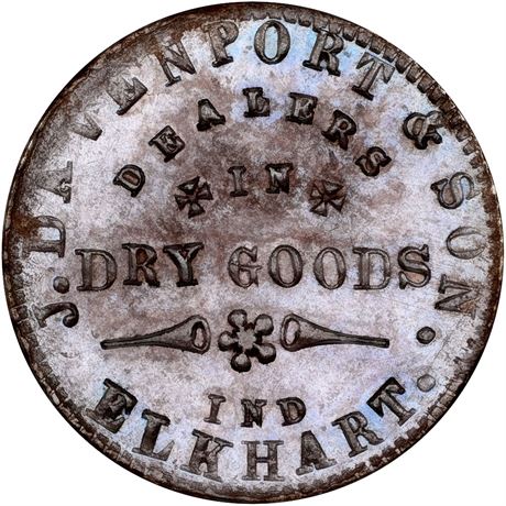 120  -  IN260B-1a R8 NGC MS64 BN Elkhart Indiana Civil War token