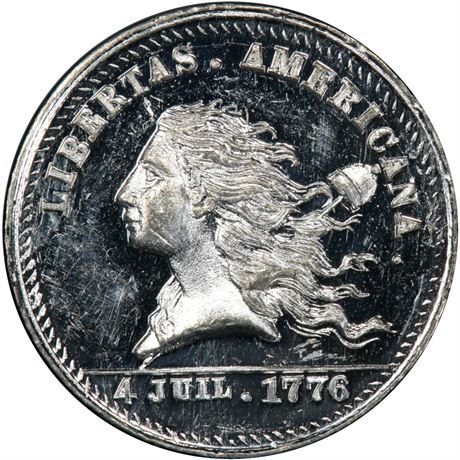 455  -  Rulau Pa Ph 480  PCGS MS63 Libertas Americana Merchant token