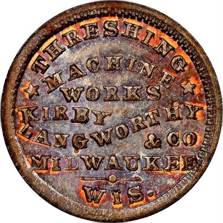 350  -  WI510 T-1a R7 NGC MS66 BN Milwaukee Wisconsin Civil War token