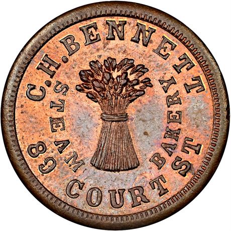 238  -  OH165 O-7a R6 NGC MS66 RB Cincinnati Ohio Civil War token