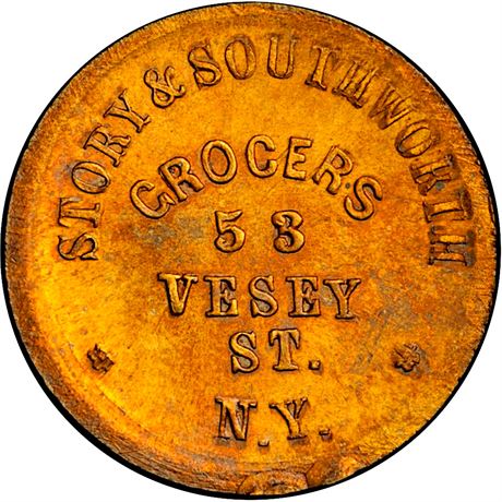 217  -  NY630BV- 4b R8 PCGS MS63 New York Civil War token
