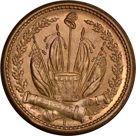 23  -   80/351 d R10 PCGS MS63 Unique Patriotic Civil War token