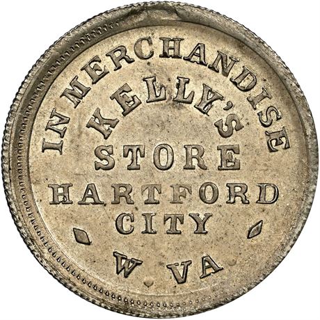339  -  WV260A-2j R7 NGC MS63 Hartford City West Virginia Civil War token