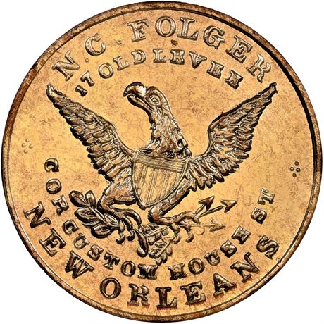 424  -  Miller LA 14B  NGC MS65 PL New Orleans Louisiana Merchant token