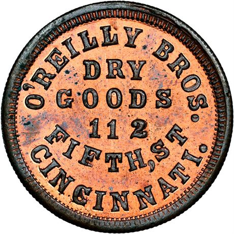 10  -  OH165EH-5a R7 NGC MS64 RB Cincinnati Ohio Civil War token