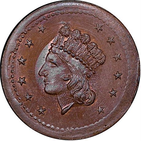 1  -   54/335 a R3 PCGS MS66 BN  Patriotic Civil War token