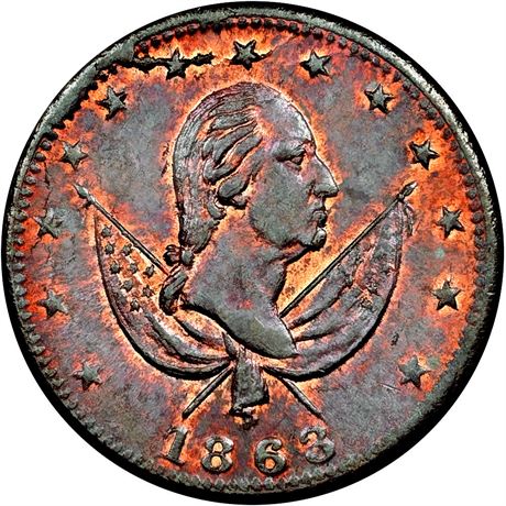 34  -  117/420 a R1 NGC MS66 BN  Patriotic Civil War token